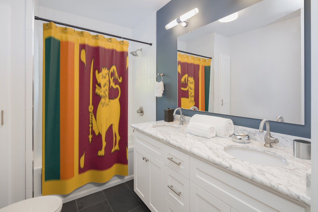 Sri Lanka Flag Stylish Design 71" x 74" Elegant Waterproof Shower Curtain for a Spa-like Bathroom Paradise Exceptional Craftsmanship-Express Your Love Gifts