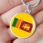 Sri Lanka Flag Sri Lanka Pride Circle Necklace Stainless Steel or 18k Gold 18-22"-Express Your Love Gifts