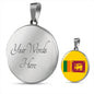 Sri Lanka Flag Sri Lanka Pride Circle Necklace Stainless Steel or 18k Gold 18-22"-Express Your Love Gifts