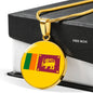 Sri Lanka Flag Sri Lanka Pride Circle Necklace Stainless Steel or 18k Gold 18-22"-Express Your Love Gifts