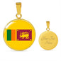 Sri Lanka Flag Sri Lanka Pride Circle Necklace Stainless Steel or 18k Gold 18-22"-Express Your Love Gifts