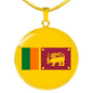 Sri Lanka Flag Sri Lanka Pride Circle Necklace Stainless Steel or 18k Gold 18-22"-Express Your Love Gifts