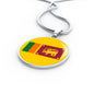 Sri Lanka Flag Sri Lanka Pride Circle Necklace Stainless Steel or 18k Gold 18-22"-Express Your Love Gifts
