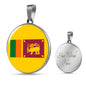 Sri Lanka Flag Sri Lanka Pride Circle Necklace Stainless Steel or 18k Gold 18-22"-Express Your Love Gifts