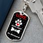 St. Bernard Keychain Stainless Steel or 18k Gold Dog Tag Keyring-Express Your Love Gifts