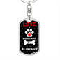 St. Bernard Keychain Stainless Steel or 18k Gold Dog Tag Keyring-Express Your Love Gifts