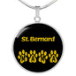 St. Bernard Mama Circle Necklace Stainless Steel or 18k Gold 18-22" Dog Owner Lover-Express Your Love Gifts
