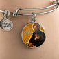 St. Camillus Catholic Saint Circle Pendant Bangle Stainless Steel or 18k Gold 18-22"-Express Your Love Gifts