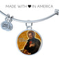 St. Camillus Catholic Saint Circle Pendant Bangle Stainless Steel or 18k Gold 18-22"-Express Your Love Gifts