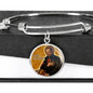 St. Camillus Catholic Saint Circle Pendant Bangle Stainless Steel or 18k Gold 18-22"-Express Your Love Gifts
