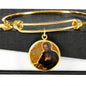 St. Camillus Catholic Saint Circle Pendant Bangle Stainless Steel or 18k Gold 18-22"-Express Your Love Gifts