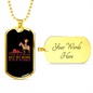 Stable House Horse Necklace Stainless Steel or 18k Gold Dog Tag 24" Chain-Express Your Love Gifts