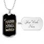 Stall Mall Horse Necklace Stainless Steel or 18k Gold Dog Tag 24" Chain-Express Your Love Gifts