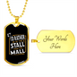 Stall Mall Horse Necklace Stainless Steel or 18k Gold Dog Tag 24" Chain-Express Your Love Gifts