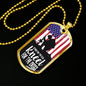 Stand For The Flagstainless Steel or 18k Gold Dog Tag 24"-Express Your Love Gifts