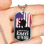 Stand For The Flagstainless Steel or 18k Gold Dog Tag 24"-Express Your Love Gifts