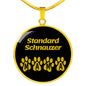 Standard Schnauzer Mama Circle Necklace Stainless Steel or 18k Gold 18-22" Dog Owner Lover-Express Your Love Gifts