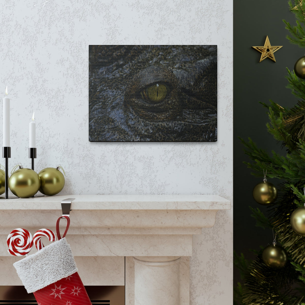 Staring Alligator Canvas Gallery Wraps Unframed-Express Your Love Gifts