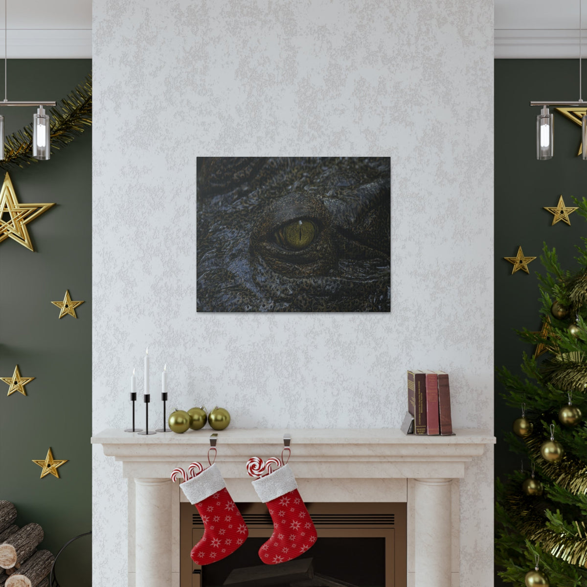 Staring Alligator Canvas Gallery Wraps Unframed-Express Your Love Gifts