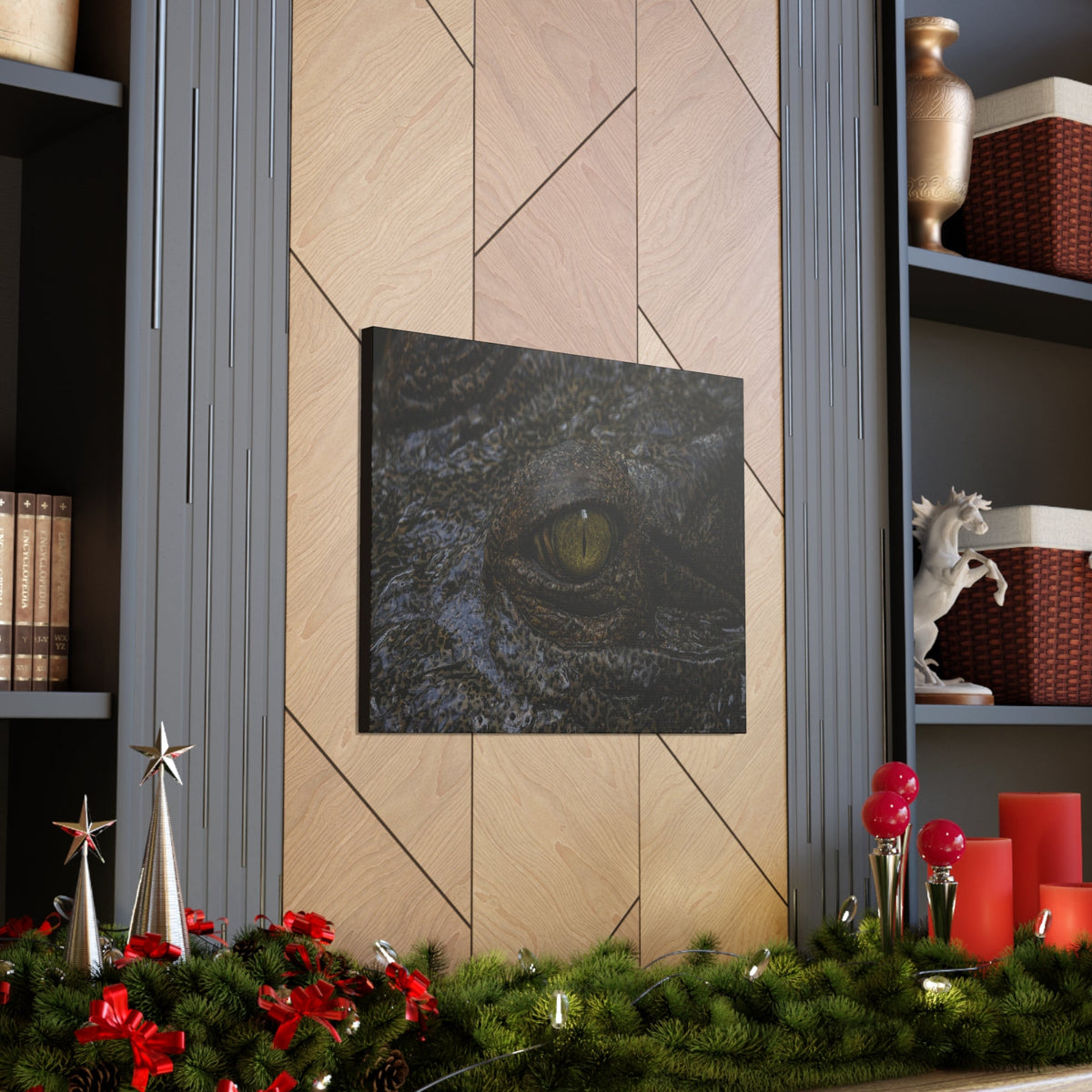 Staring Alligator Canvas Gallery Wraps Unframed-Express Your Love Gifts