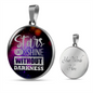 Stars Can't Shine Circle Pendant Stainless Steel or 18k Gold 18-22"-Express Your Love Gifts