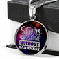 Stars Can't Shine Circle Pendant Stainless Steel or 18k Gold 18-22"-Express Your Love Gifts