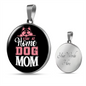 STAY AT HOME DOG MOM Circle Necklace Stainless Steel or 18k Gold 18-22"-Express Your Love Gifts