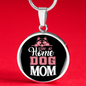 STAY AT HOME DOG MOM Circle Necklace Stainless Steel or 18k Gold 18-22"-Express Your Love Gifts