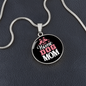STAY AT HOME DOG MOM Circle Necklace Stainless Steel or 18k Gold 18-22"-Express Your Love Gifts
