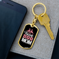 STAY AT HOME DOG MOM Keychain Stainless Steel or 18k Gold Dog Tag Keyring-Express Your Love Gifts