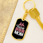 STAY AT HOME DOG MOM Keychain Stainless Steel or 18k Gold Dog Tag Keyring-Express Your Love Gifts