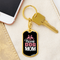 STAY AT HOME DOG MOM Keychain Stainless Steel or 18k Gold Dog Tag Keyring-Express Your Love Gifts