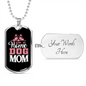 Stay at Home Dog Mom Necklace Stainless Steel or 18k Gold Dog Tag 24" Chain-Express Your Love Gifts