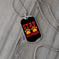 Stay Pawsitive Necklace Stainless Steel or 18k Gold Dog Tag 24" Chain-Express Your Love Gifts