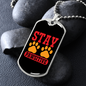 Stay Pawsitive Necklace Stainless Steel or 18k Gold Dog Tag 24" Chain-Express Your Love Gifts