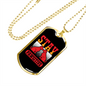 Stay Pawsitive Red Necklace Stainless Steel or 18k Gold Dog Tag 24" Chain-Express Your Love Gifts