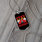Stay Pawsitive Red Necklace Stainless Steel or 18k Gold Dog Tag 24" Chain-Express Your Love Gifts