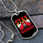 Stay Pawsitive Red Necklace Stainless Steel or 18k Gold Dog Tag 24" Chain-Express Your Love Gifts