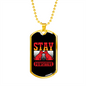 Stay Pawsitive Red Necklace Stainless Steel or 18k Gold Dog Tag 24" Chain-Express Your Love Gifts