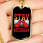 Stay Pawsitive Red Necklace Stainless Steel or 18k Gold Dog Tag 24" Chain-Express Your Love Gifts