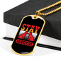 Stay Pawsitive Red Necklace Stainless Steel or 18k Gold Dog Tag 24" Chain-Express Your Love Gifts