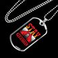 Stay Pawsitive Red Necklace Stainless Steel or 18k Gold Dog Tag 24" Chain-Express Your Love Gifts