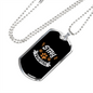 Stay Pawsitive White Necklace Stainless Steel or 18k Gold Dog Tag 24" Chain-Express Your Love Gifts