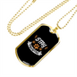Stay Pawsitive White Necklace Stainless Steel or 18k Gold Dog Tag 24" Chain-Express Your Love Gifts