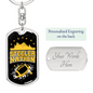 Steeler Nation Pittsburgh Fan Swivel Keychain Dog Tag Stainless Steel or 18k Gold-Express Your Love Gifts