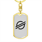 Stellar Lumens (XLM) Crypto Cryptocurrency Keychain Stainless Steel or 18k Gold Dog Tag Keyring-Express Your Love Gifts