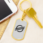 Stellar Lumens (XLM) Crypto Cryptocurrency Keychain Stainless Steel or 18k Gold Dog Tag Keyring-Express Your Love Gifts