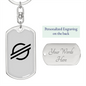 Stellar Lumens (XLM) Crypto Cryptocurrency Keychain Stainless Steel or 18k Gold Dog Tag Keyring-Express Your Love Gifts