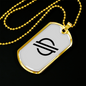 Stellar Lumens (XLM) Crypto Necklace Stainless Steel or 18k Gold Dog Tag 24" Chain-Express Your Love Gifts