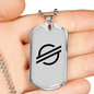 Stellar Lumens (XLM) Crypto Necklace Stainless Steel or 18k Gold Dog Tag 24" Chain-Express Your Love Gifts